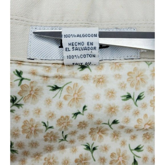 Izod Beige Khaki 5 Cargo Pocket Embroidered Button Up Women Medium Shirt Jacket  - Picture 11 of 12